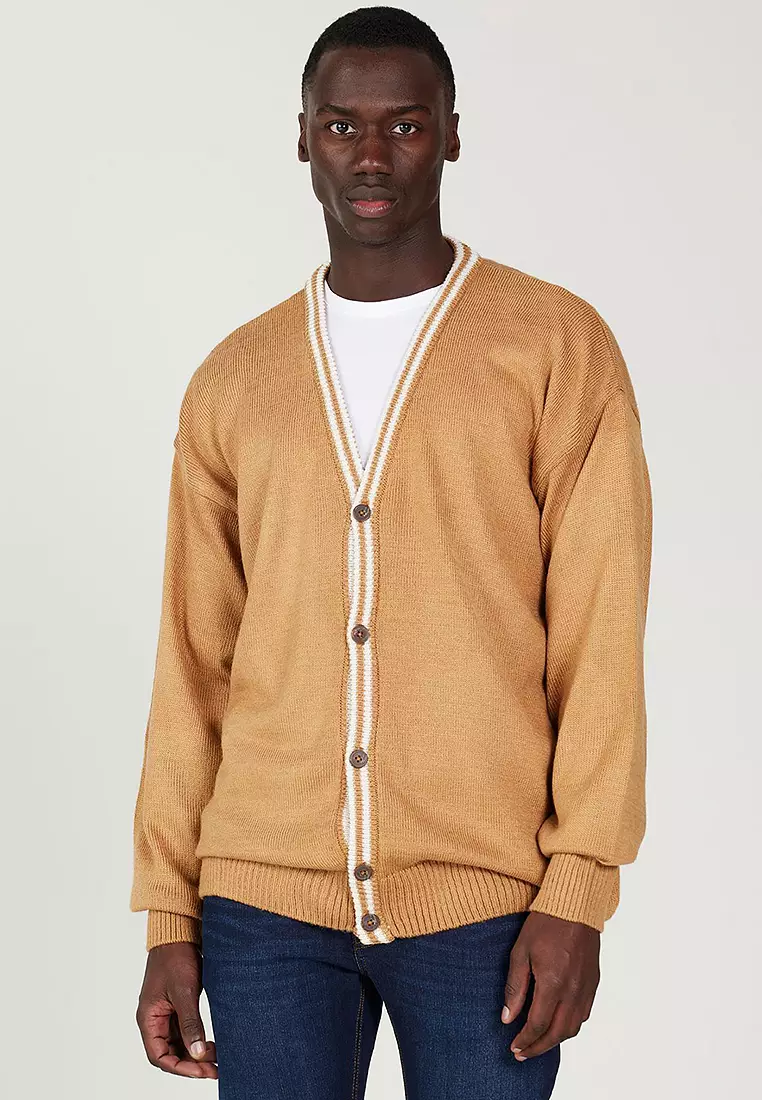 Orange cardigan mens online