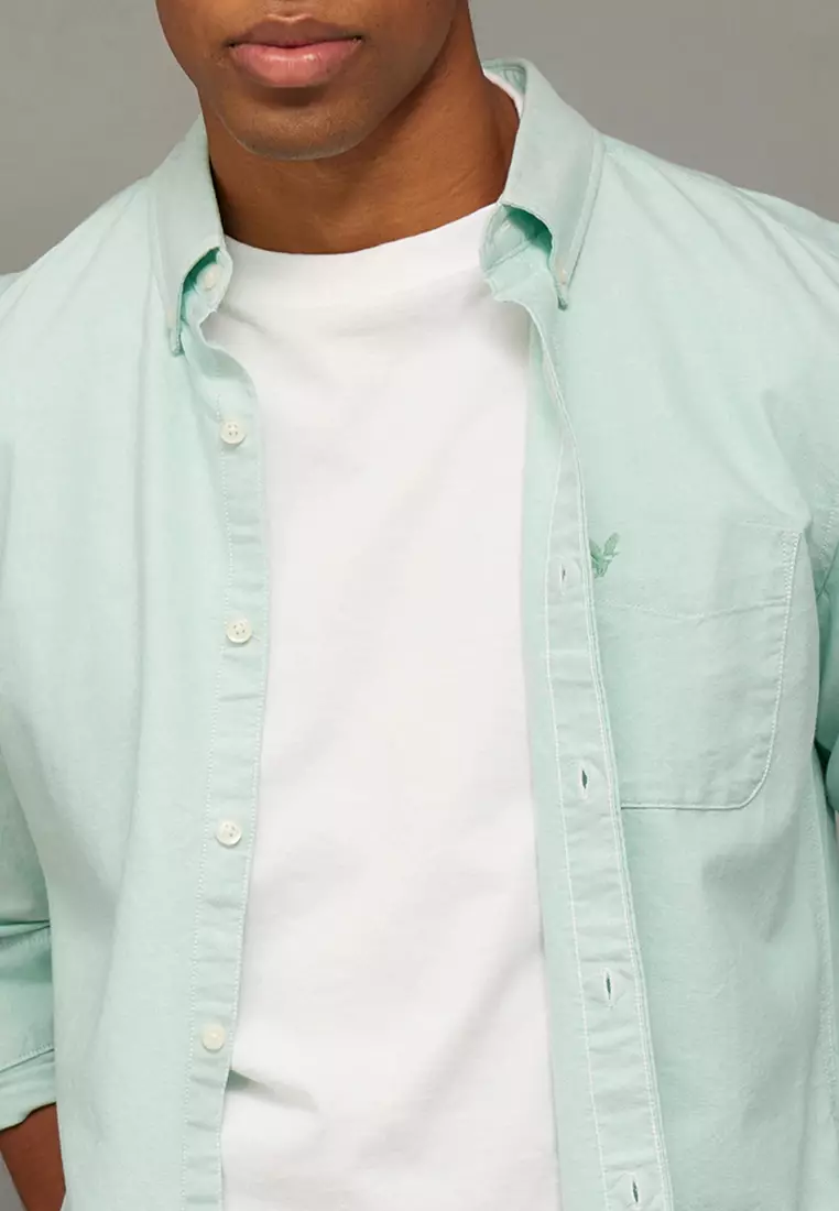 Button Down Solid Oxford W Eagle Shirt
