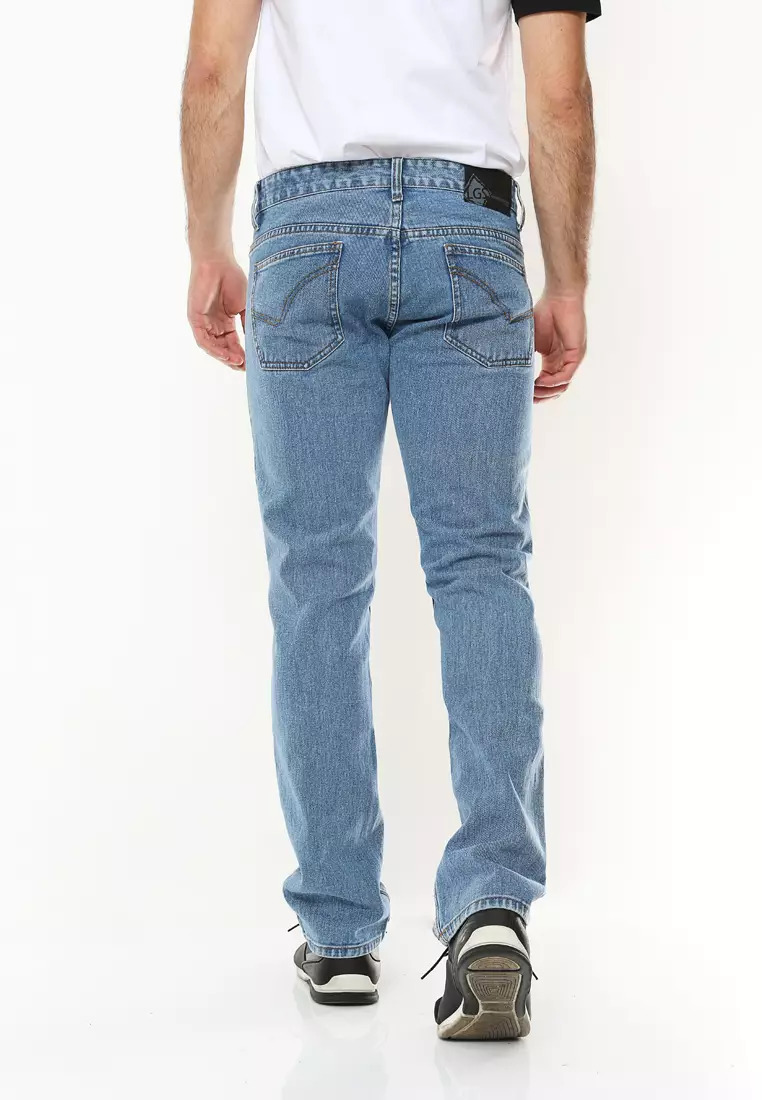 LGS - Celana Jeans Panjang Casual - Pria - Biru Muda - Blue Jeans - JJT.405.88.3.C
