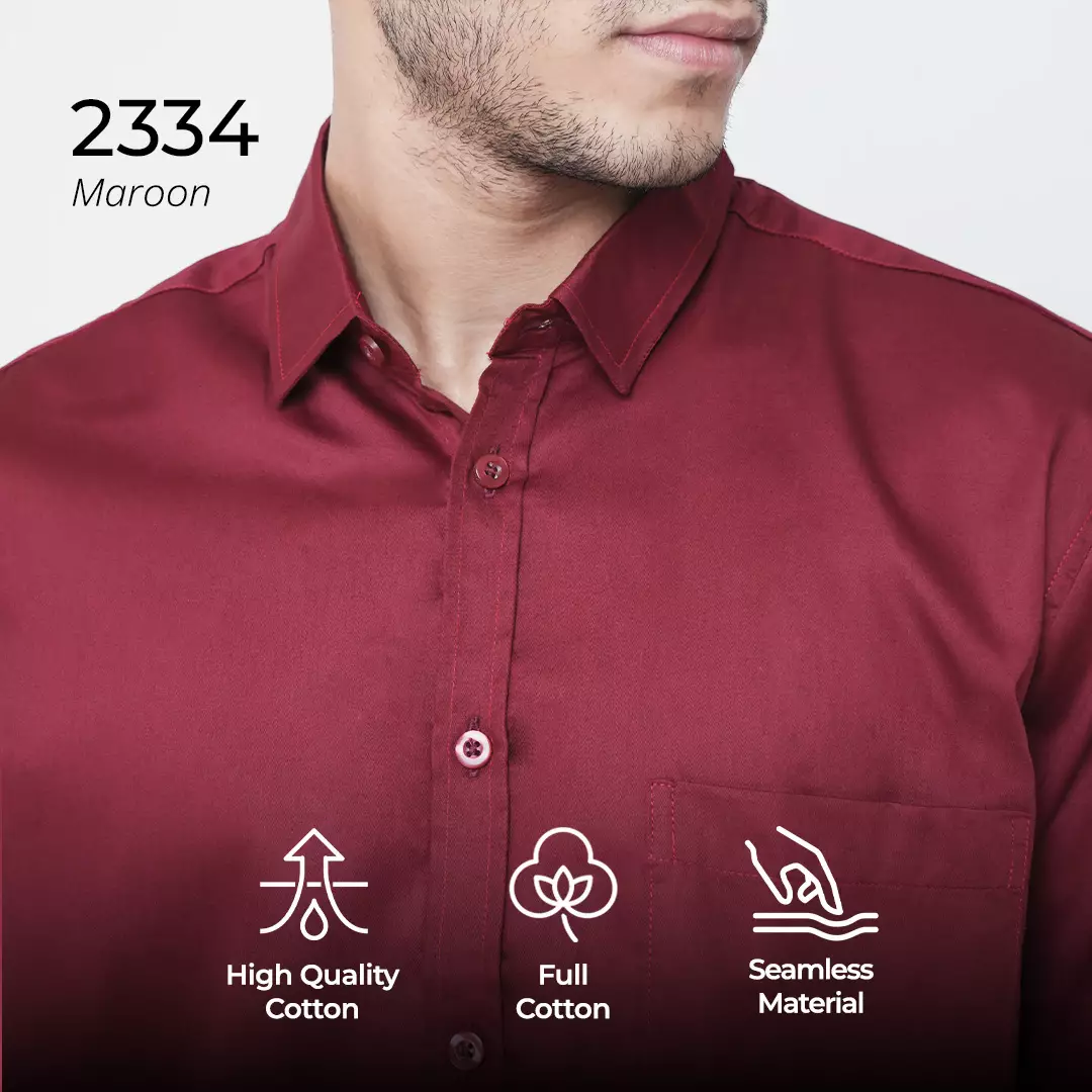 Casella Kemeja Pria Lengan Panjang Polos | Kemeja Premium Gallant 2334 Maroon