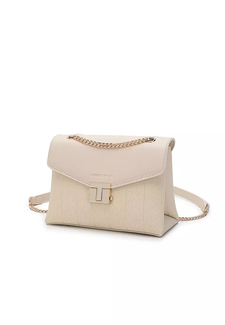 Women's Top Handle Bag / Sling Bag / Crossbody Bag (Tas Selempang / Tas Tangan) - Krem