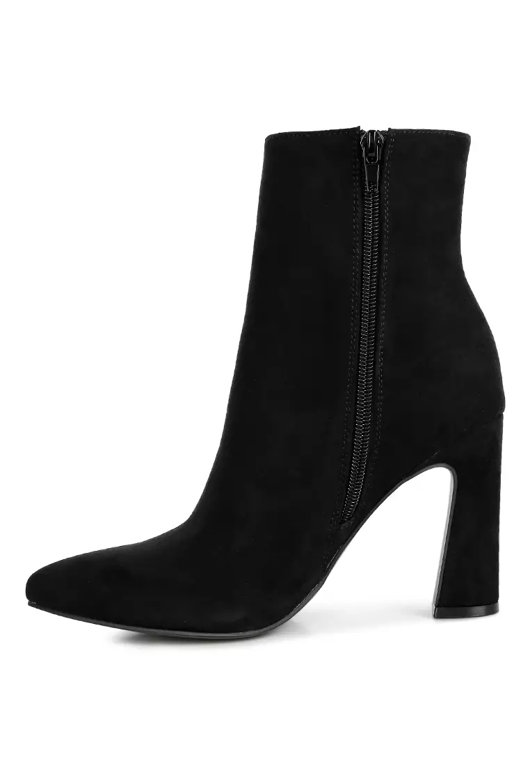 Black Block Heeled Ankle Boots
