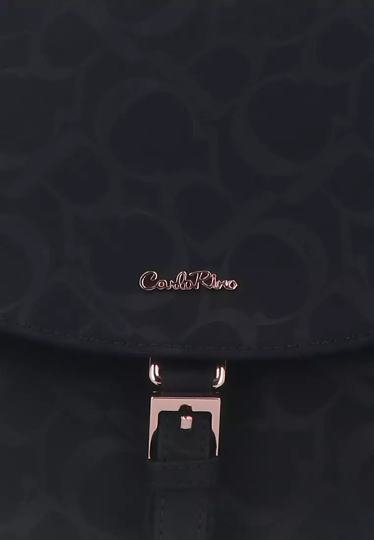 Black Carlo GEO Nylon Crossbody