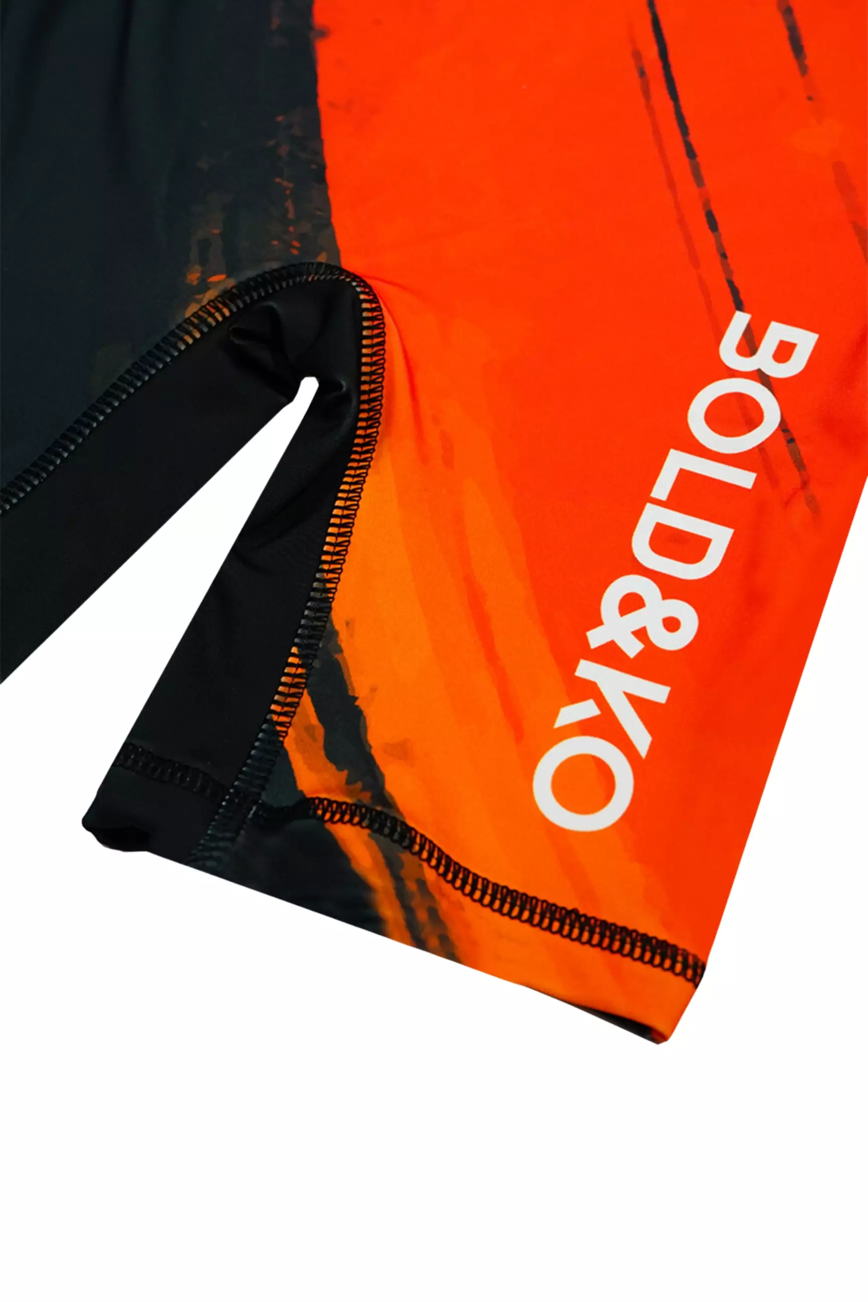 BOLD & KO Shortsleeve Rashguard Overall In Red Abstract Kids Swimsuit | Baju Renang Anak laki-laki