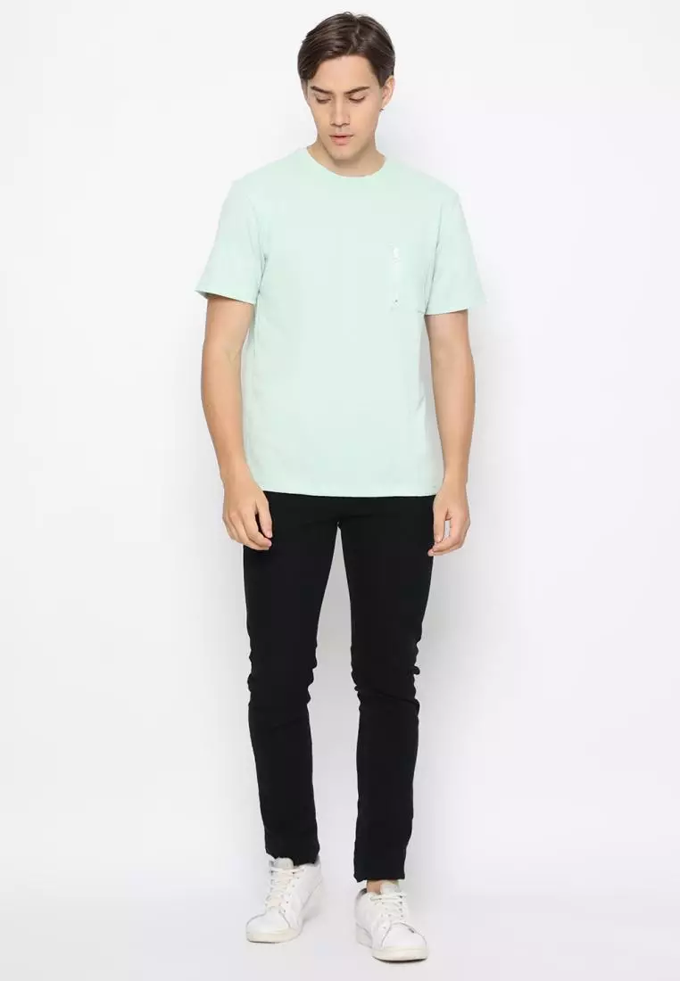 MATSUDA Kaos Polos 24S Texture Honeycomb T Shirt Saku Zipper Koka