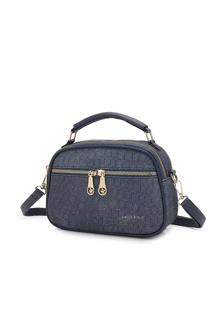 Women's Top Handle Bag / Sling Bag / Crossbody Bag / Shoulder Bag (Tas Tangan Wanita / Tas Selempang Wanita / Tas Bahu Wanita) - Biru