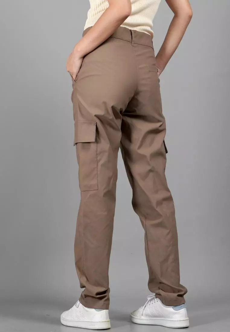 RAYSA Celana Cargo Panjang Wanita Celana Cargo Earth Tone Wanita - Coksu