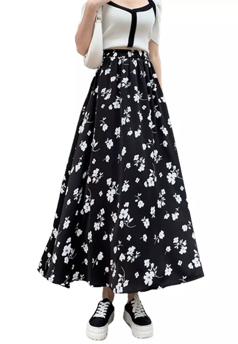 maxi floral skirt