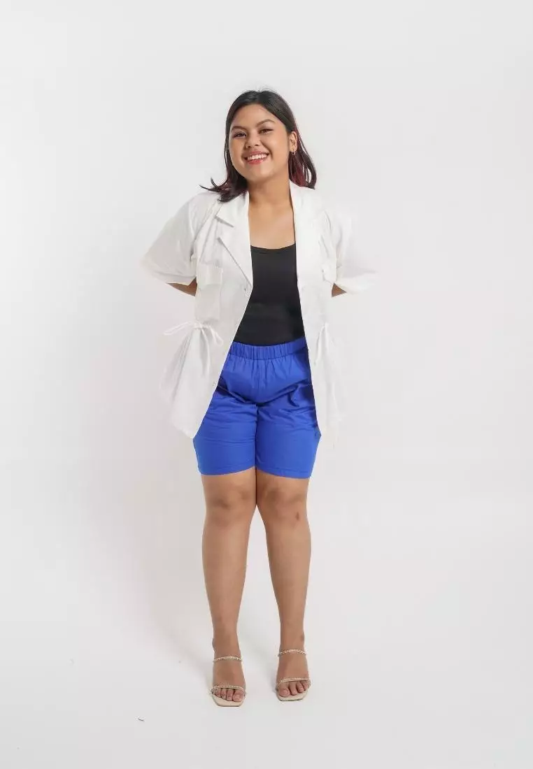 Plus Size Outer Top Blazer Naomie White