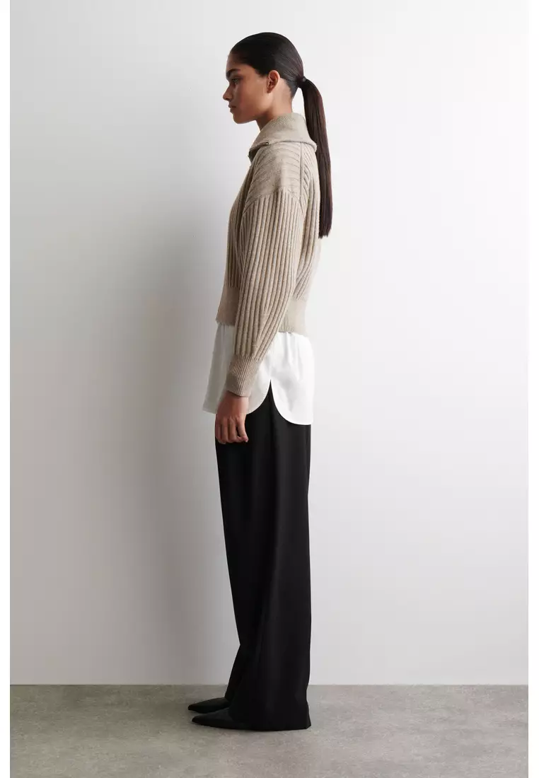 RIBBED MERINO WOOL JACKET