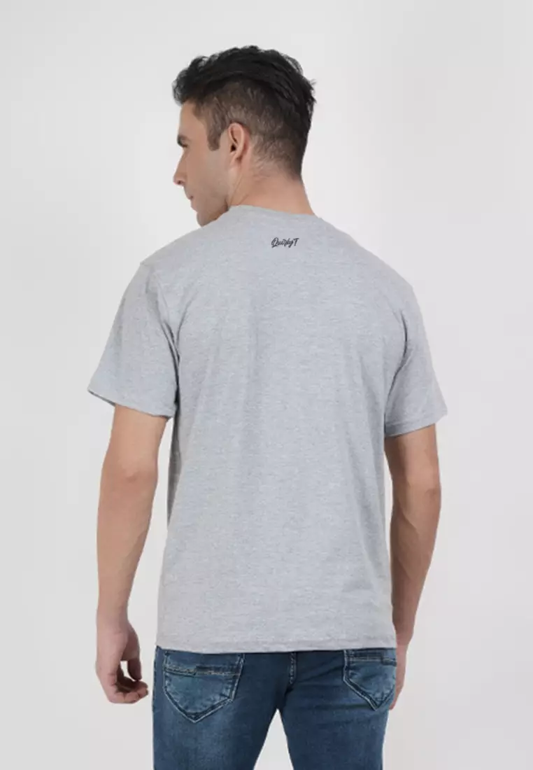 Stay Strong Print Graphic  Grey Cotton Short Sleeve Regular Fit T-Shirt