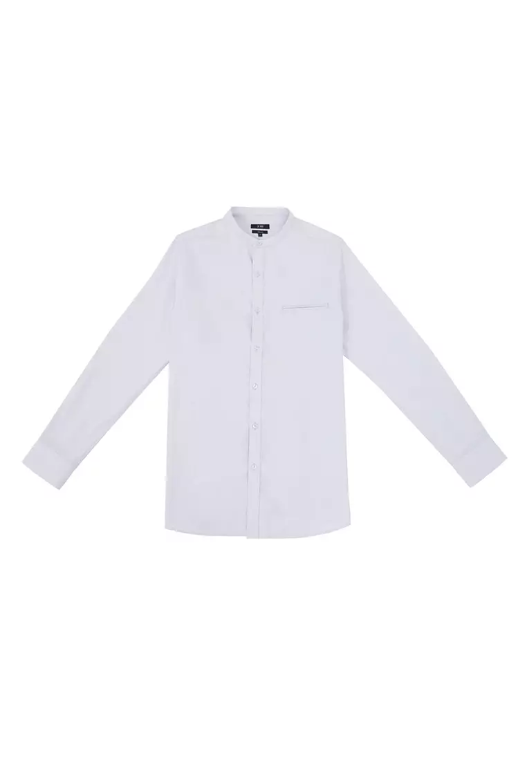 Jobb Azka Koko Pria Lengan Panjang Slim Fit Putih