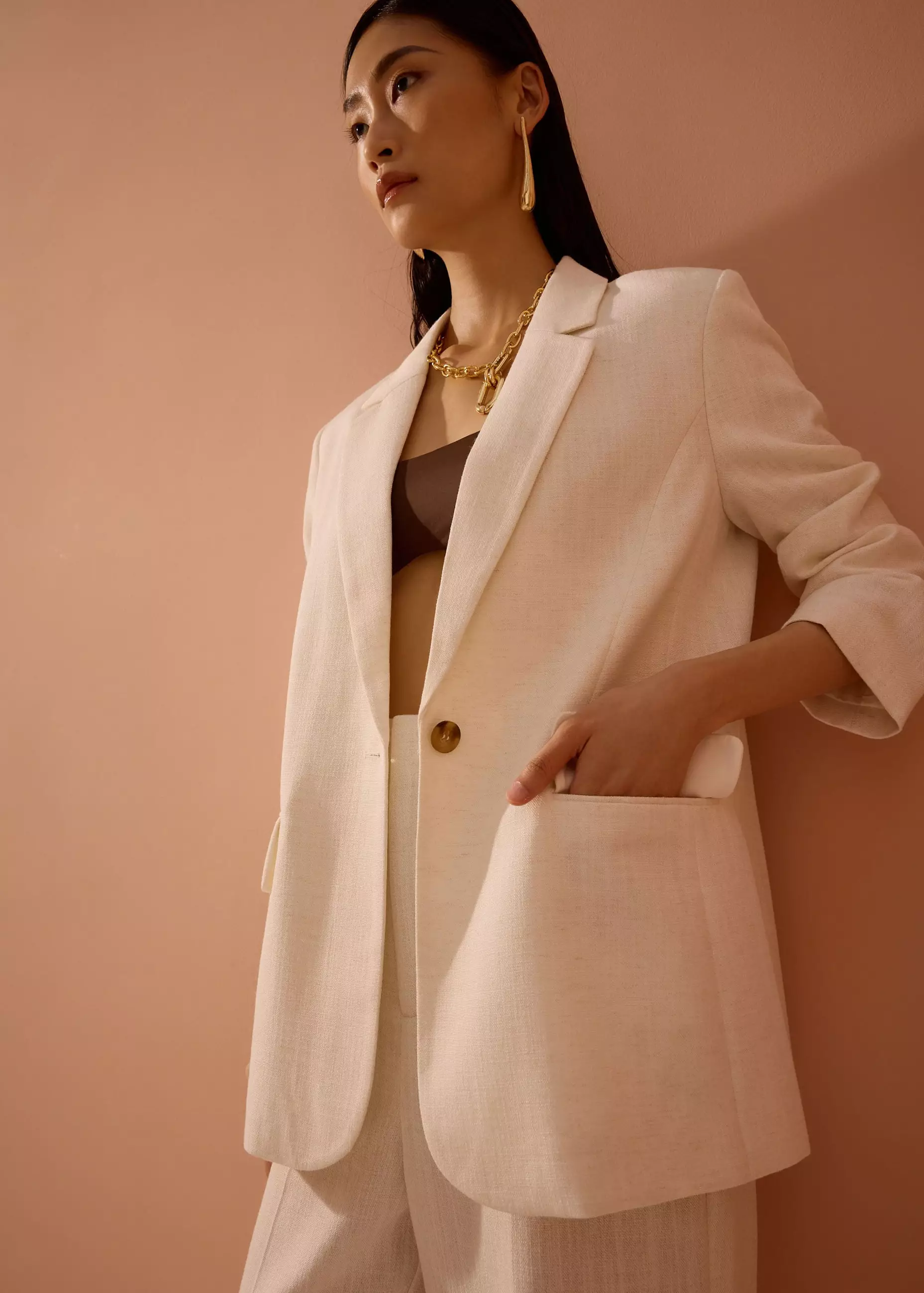 Blazer Wanita - RuchedReady® Rachel Summer Textured Blazer