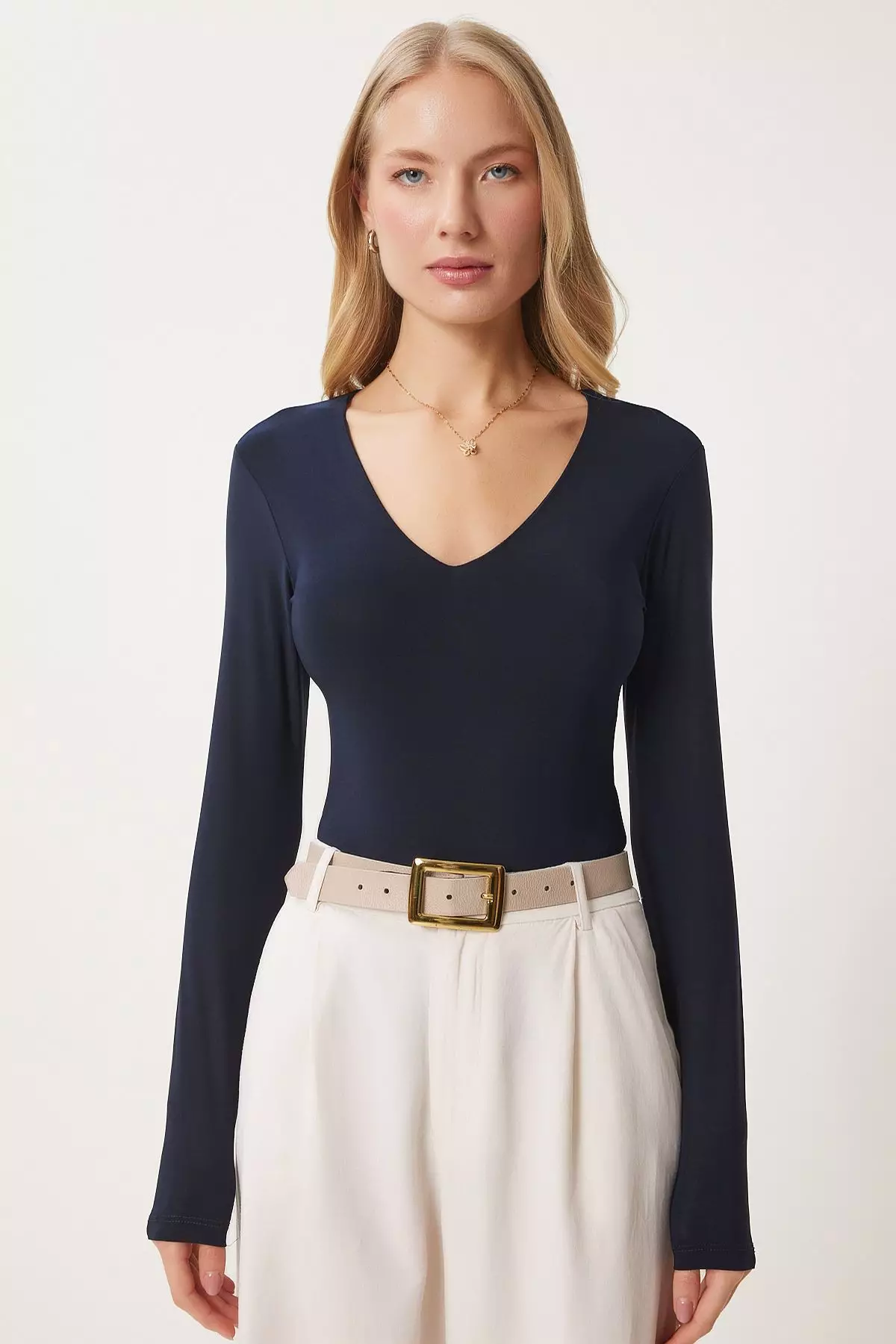 Fitted V-Neck Top
