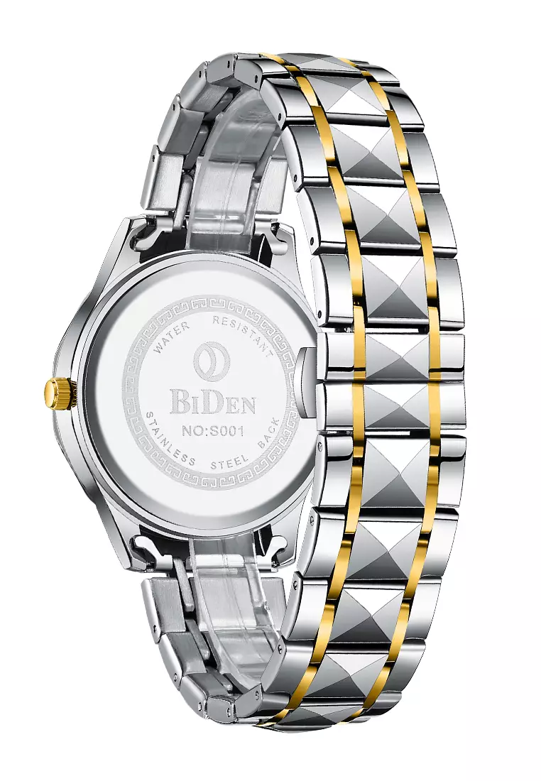 Jam Tangan Pria Anti Air Original Cowok Kalender Bercahaya Analog Luminous Stainless Steel Men Watch abu-abu