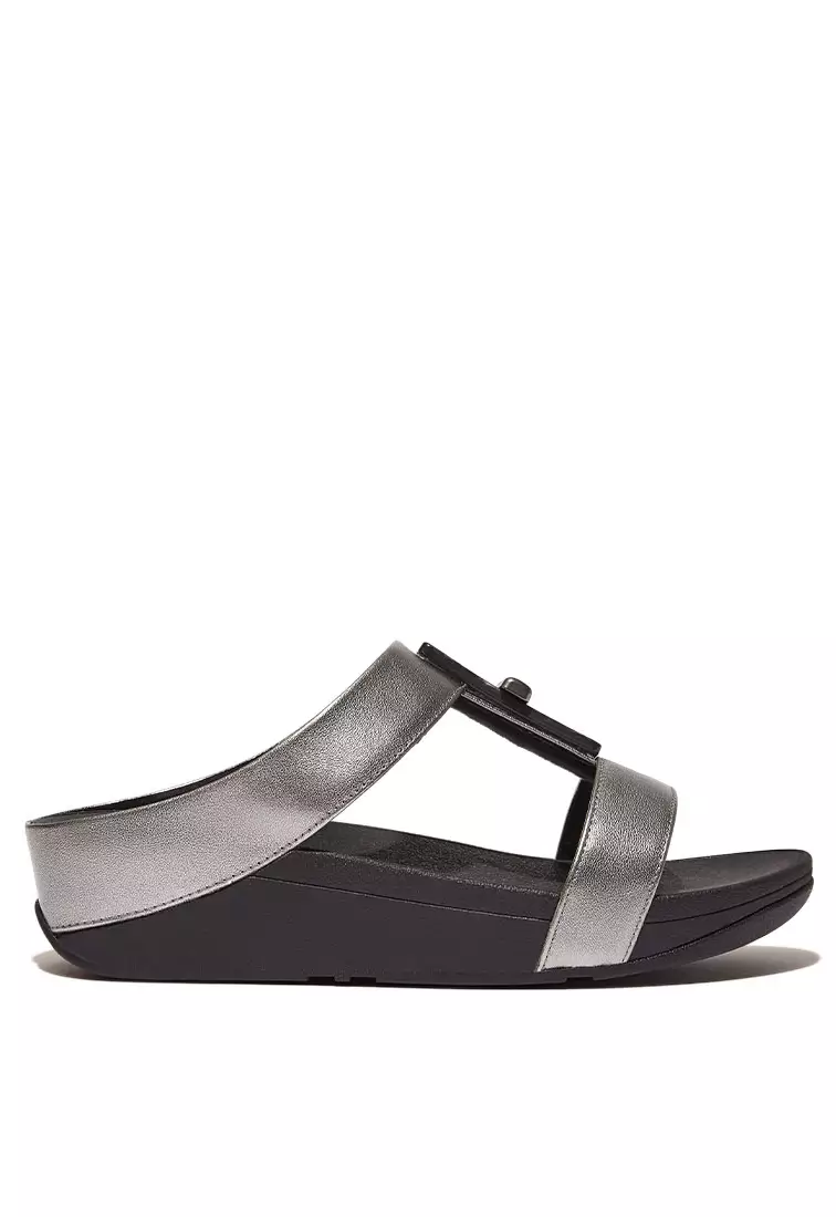 Buy FitFlop FitFlop FINO Women s Resin Lock Leather H Bar Slides