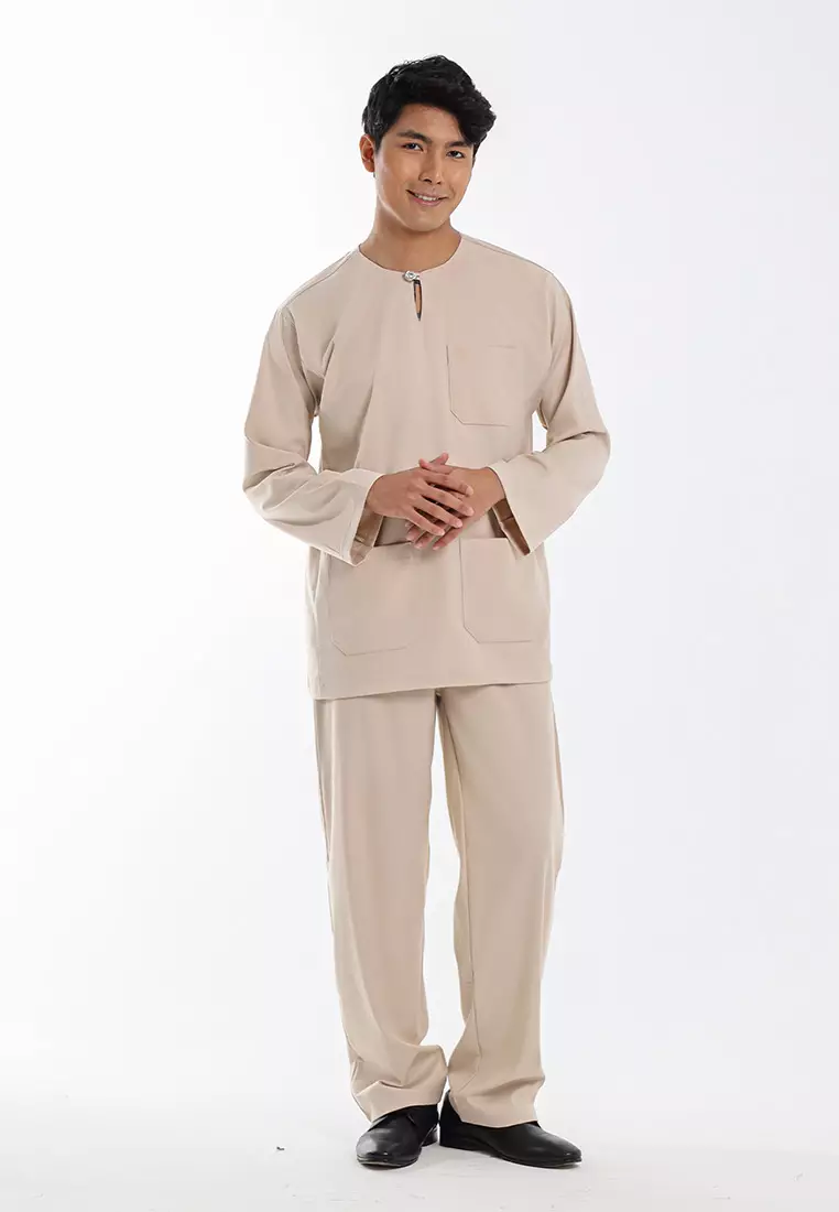 Alain Delon Baju Melayu Teluk Belanga Dewasa - 19026003-80DollarLightBrown