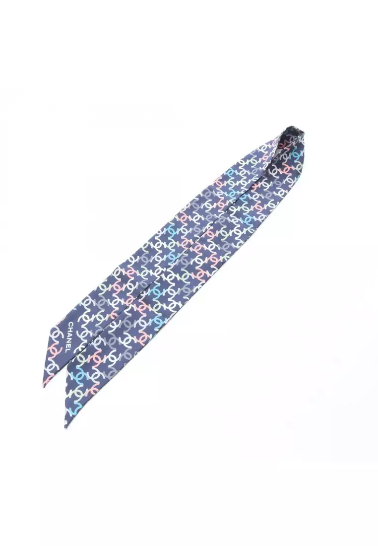Buy Chanel Pre-Loved Chanel coco mark ribbon scarf all-over pattern ...