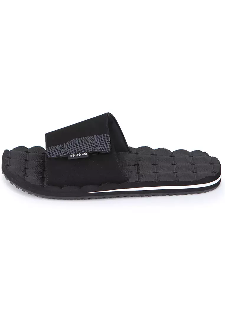 MSN RECLINER SLIDE SANDALS BLACK WHITE