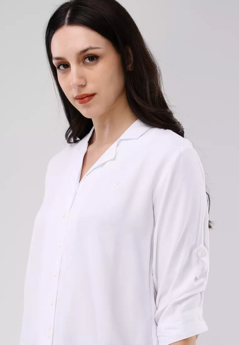 Woven Plain Boldtwill 3/4 Slv. Blouse