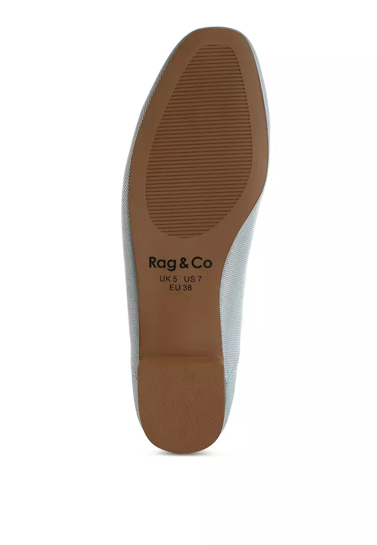 Metallic Ballet Flats in Baby Blue