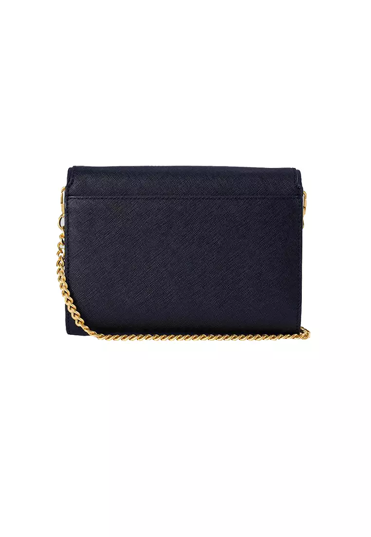 Tory Burch Emerson Chain Wallet Crossbody - Navy: Handbags