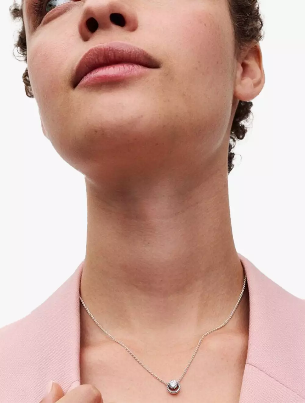 Sterling silver collier with clear cubic zirconia