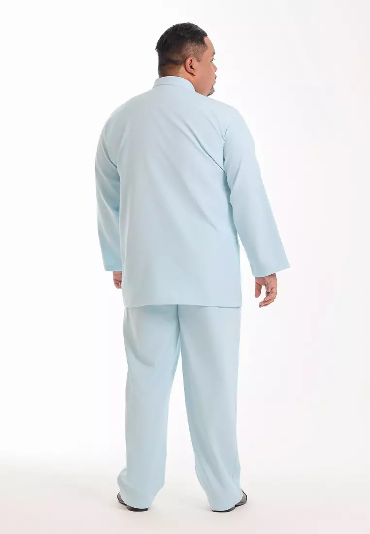 Alain Delon Baju Melayu Cekak Musang Dewasa - 19026001-31TintedAquaBlue
