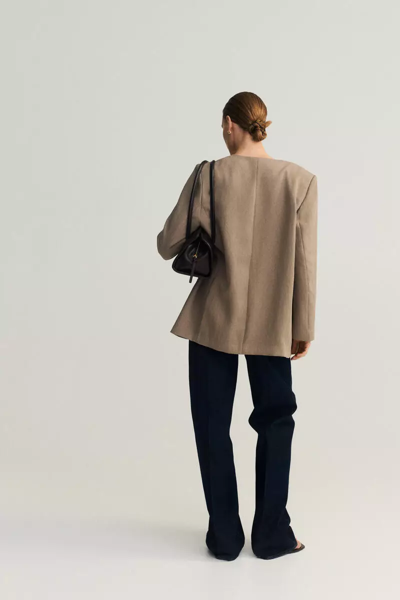 Collarless blazer