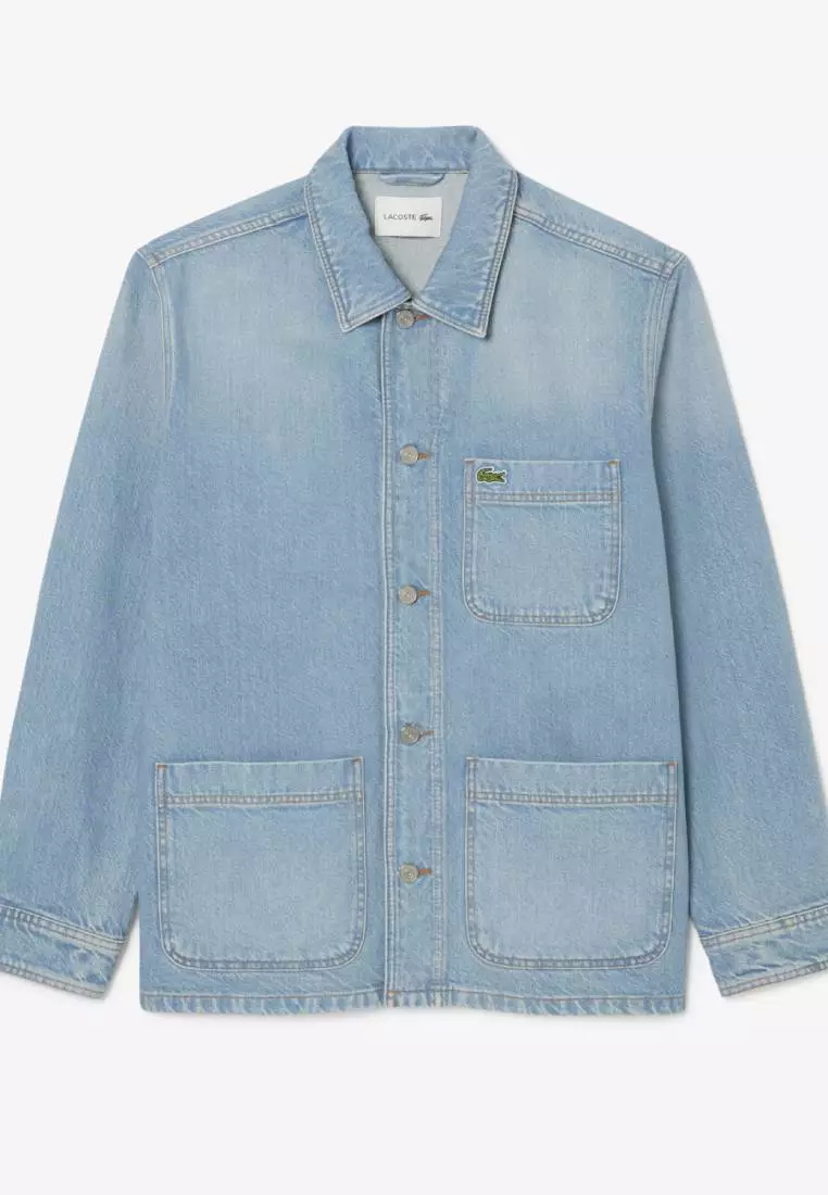 Buy Lacoste Oversized Cotton Denim Overshirt Jacket 2026 Online
