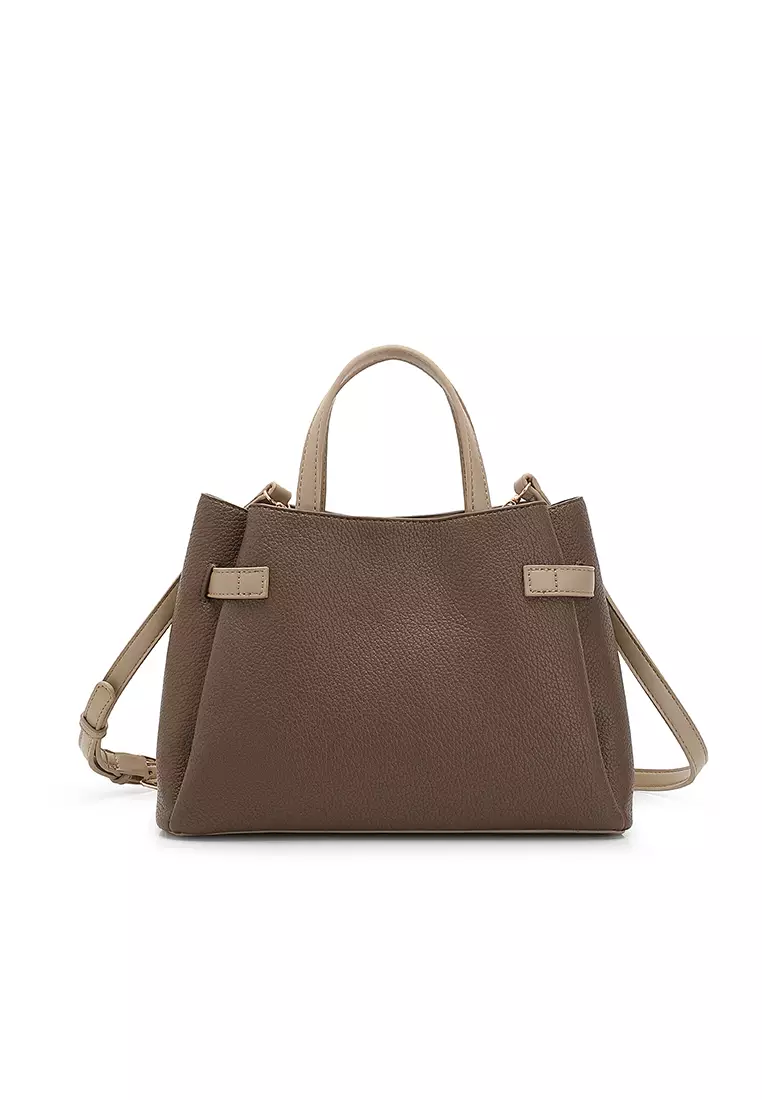 Women's Top Handle Bag / Sling Bag / Crossbody Bag / Shoulder Bag (Tas Tangan Wanita / Tas Selempang Wanita / Tas Bahu Wanita) - Cokelat