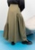 Lubna green Linen Asymmetrical Gathered Skirt C8CABAA39D0C8EGS_1