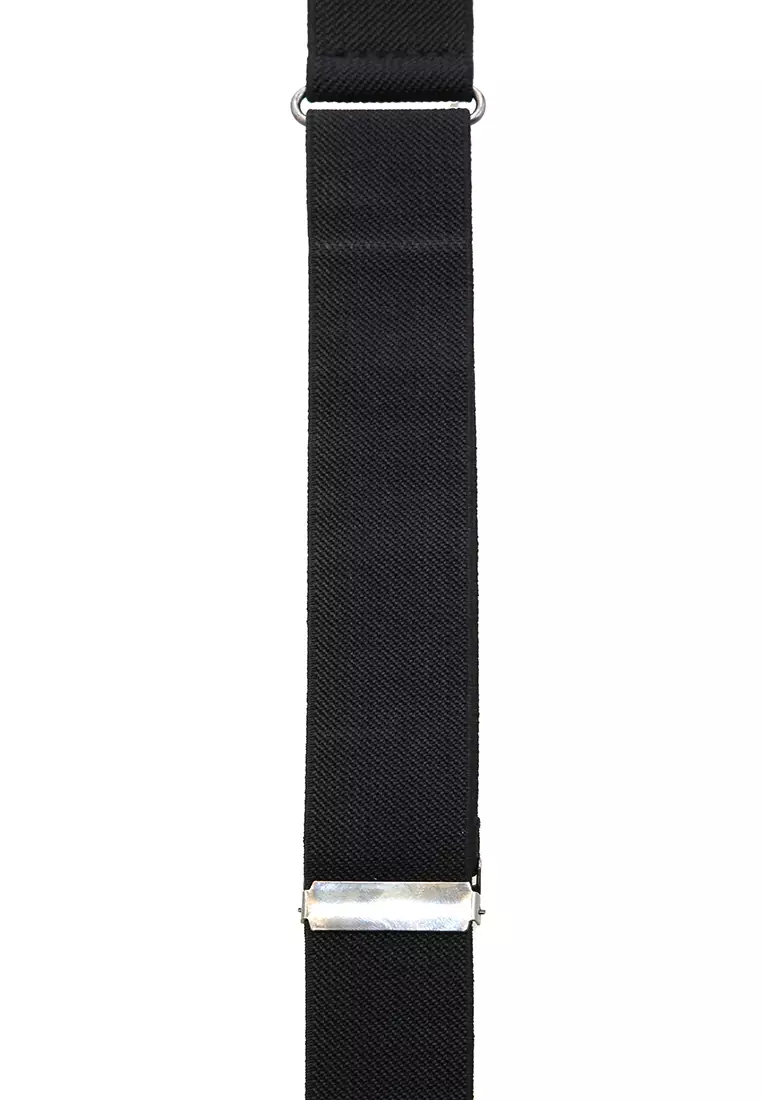 Hasina Aksesoris Fashion Ikat Pinggang Wanita Karet Klip Belt Material Canvas ORIGINAL - Black