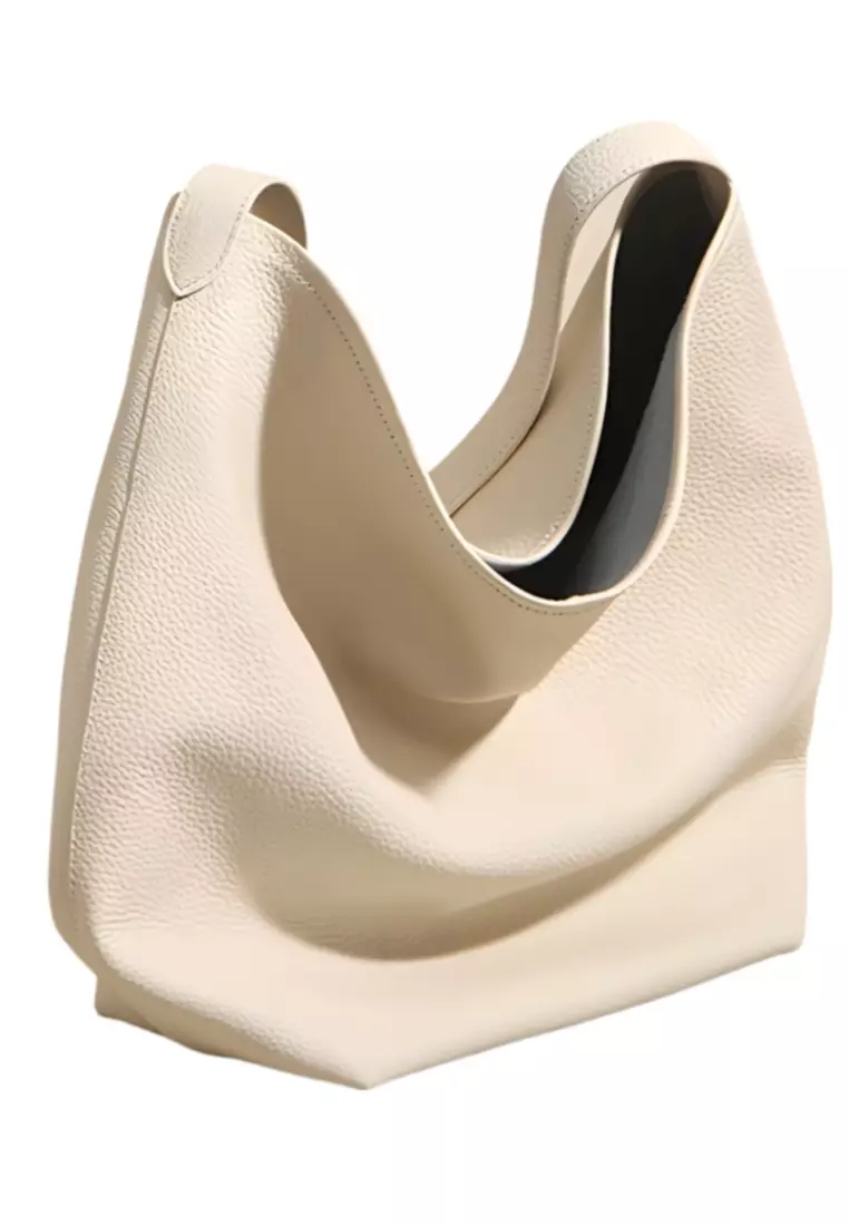 Row Leather Bucket Tote Bag