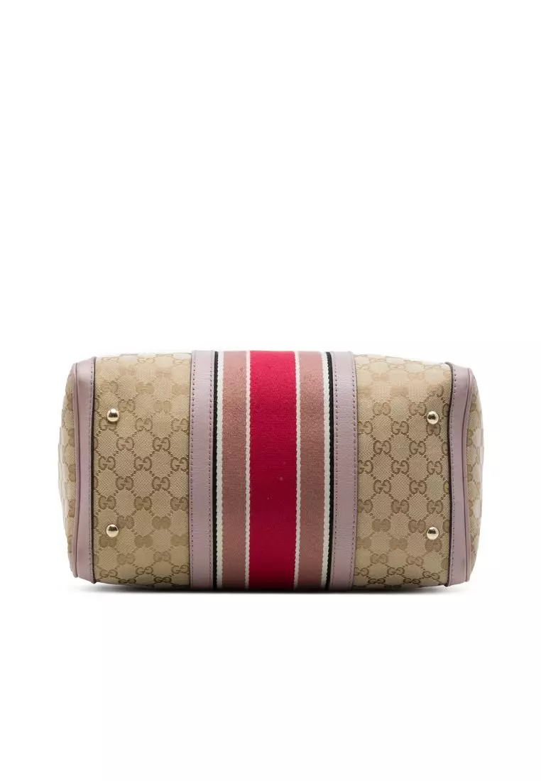 Pre-Loved Gucci Medium Gg Canvas Web Joy Boston Bag