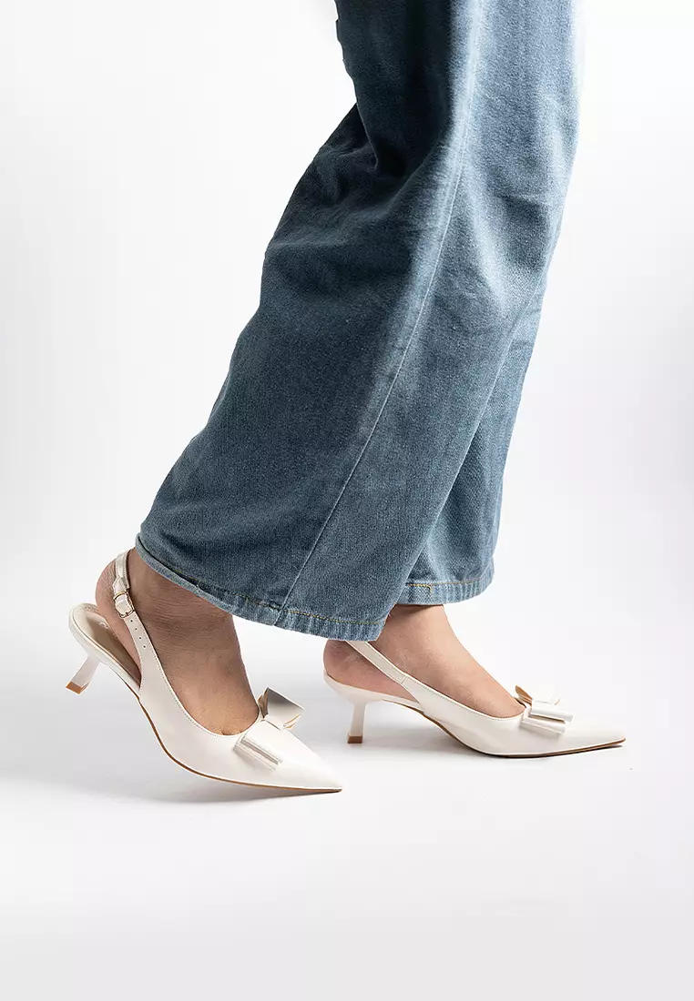 Winnie  Bow Flared Heels