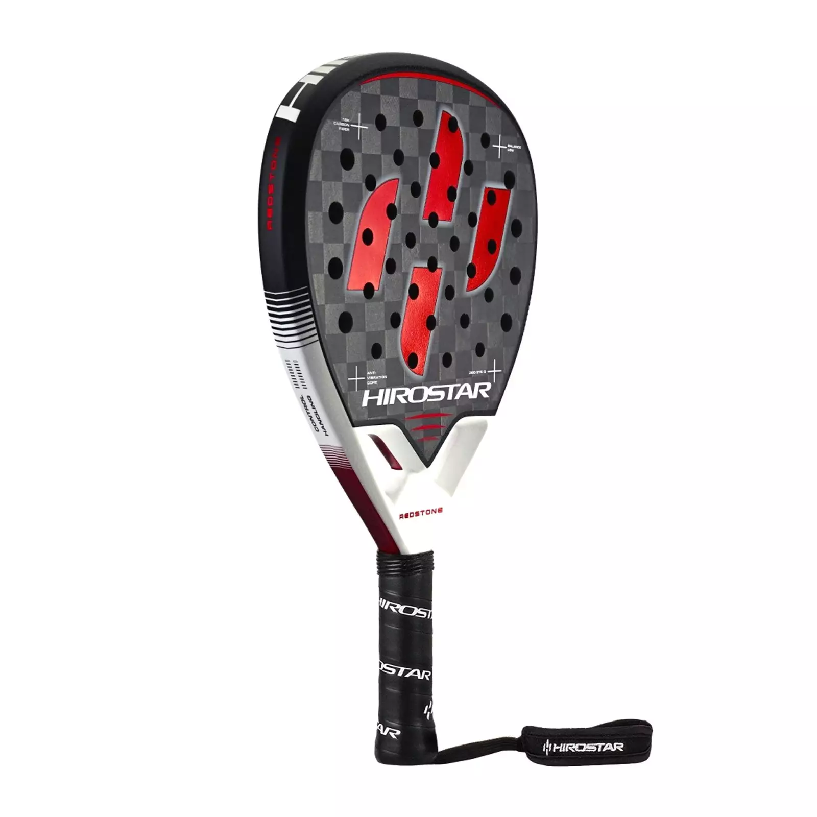 Raket Padel Hirostar Redstone 2025 365-380g Black White