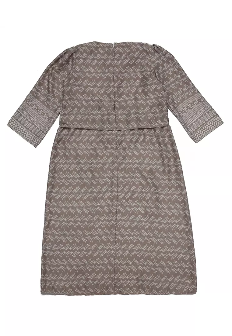 Baju Gamis Anak Perempuan Daun Kecil Brown - BEAUTY