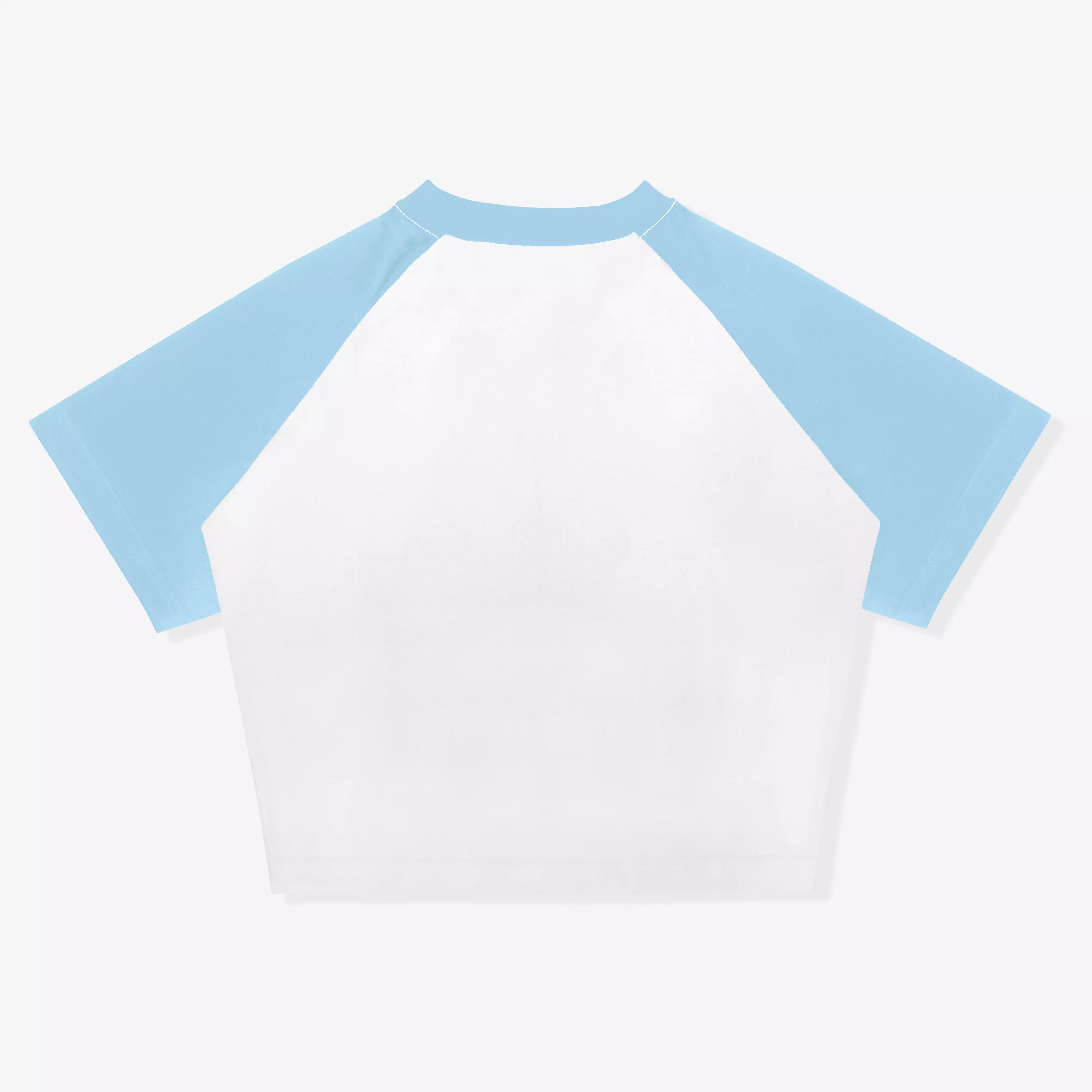 OOTDSUPPLY Croptee Fit Floralis Raglan Baby Blue | Croptee Slimfit Wanita CSF004