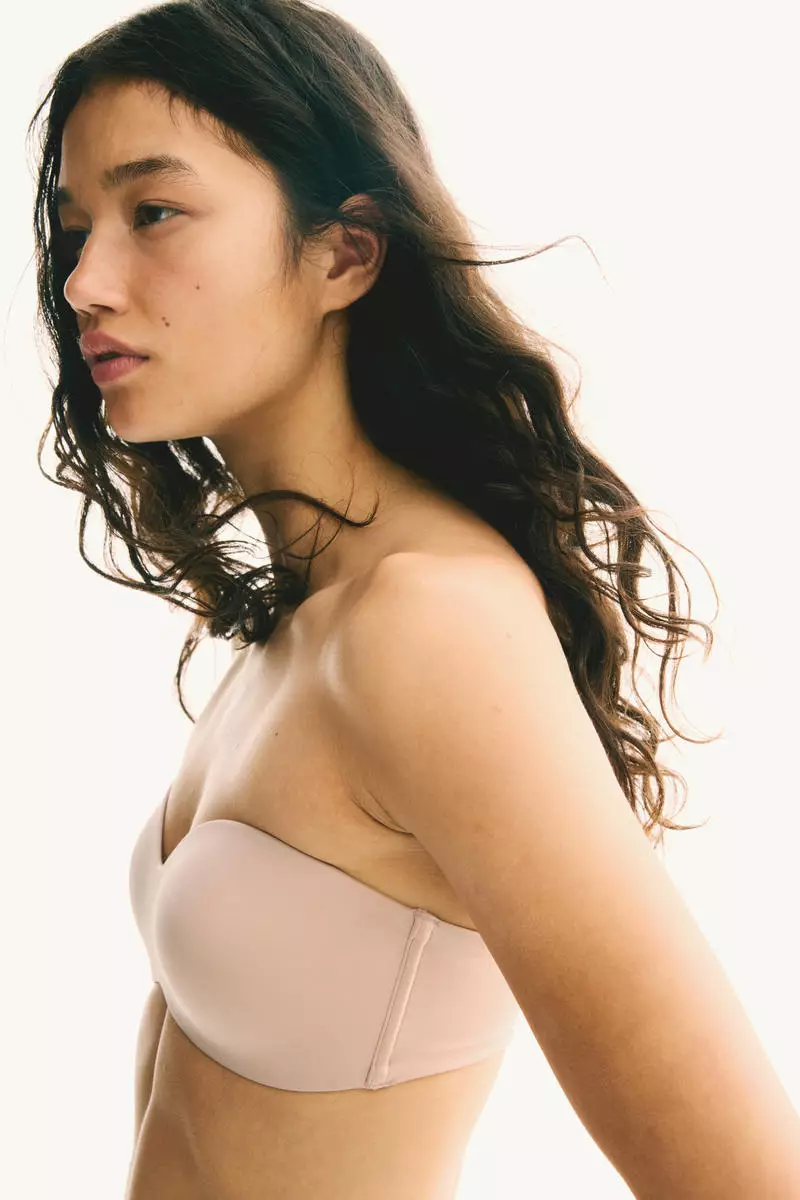 Padded microfibre bandeau bra