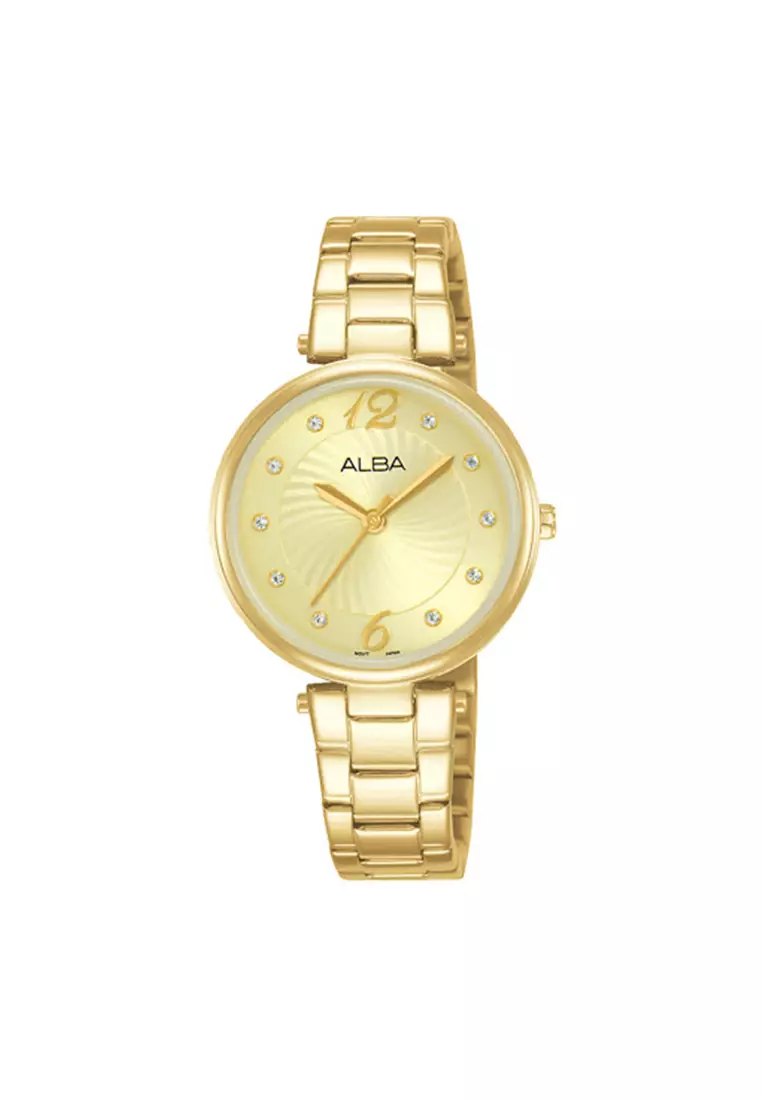 Jam Tangan Wanita Alba Fashion Original Garansi Resmi Stainless Steel Gold AH8730X1 AH8730