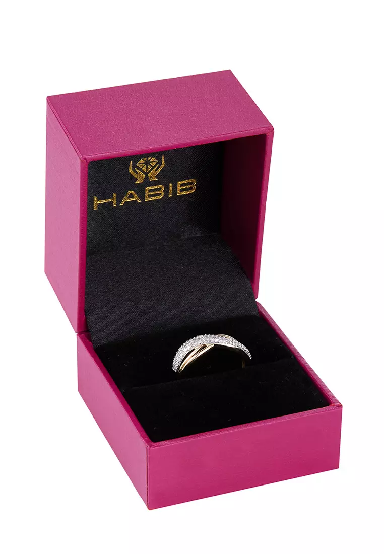 HABIB Pave Set Round Diamond Infinity Ring in 375/9K Yellow Gold 24815