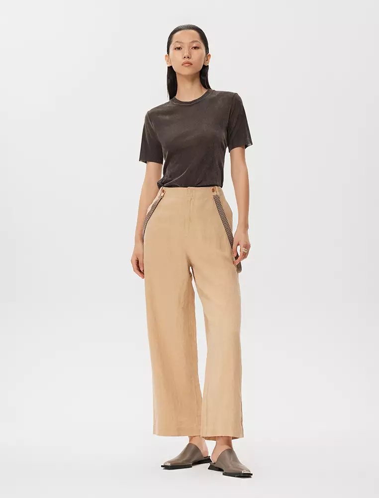 Eco-Friendly Loose Everyday Casual Overalls Straight-Leg Long Pants