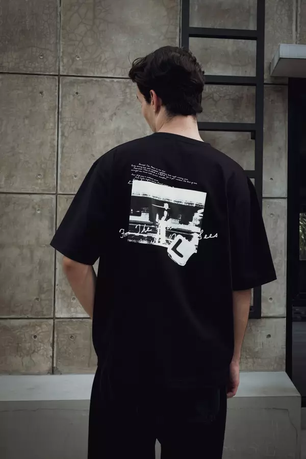 LARUSSO 6 AM Club - Kaos Pria Graphic Oversize Tee No One Sees - Black