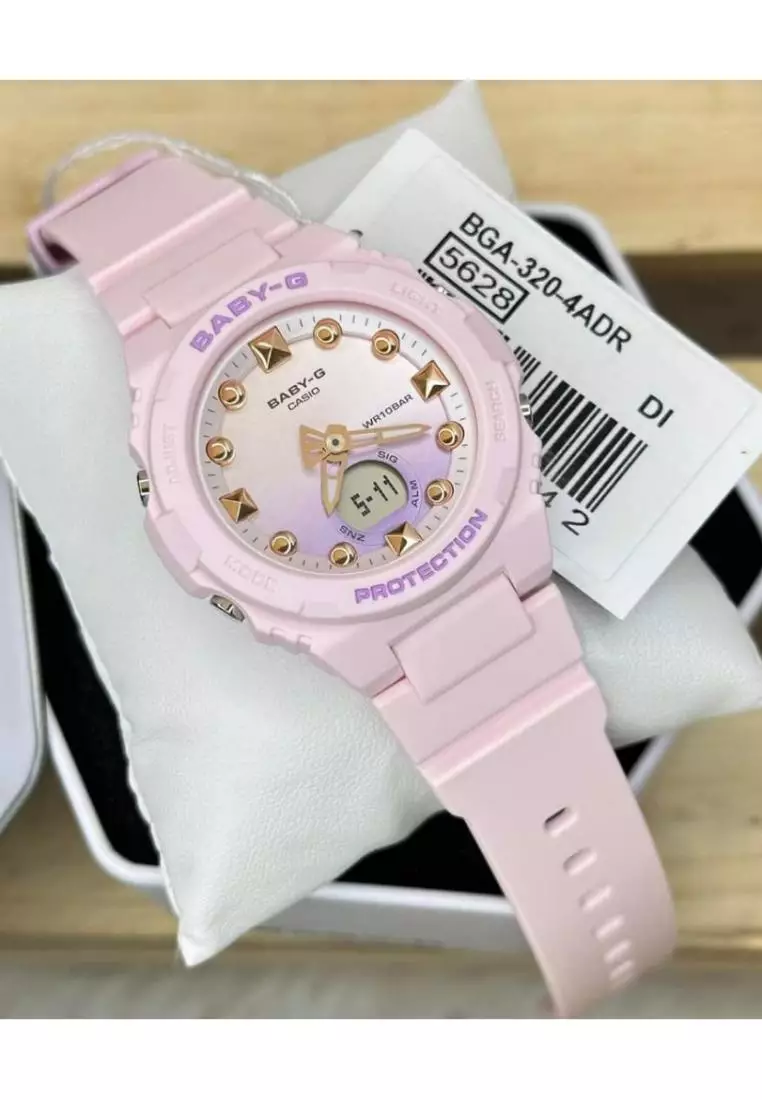 Casio Baby-G BGA-320 Series Pink Resin Strap Women Watch BGA-320-4ADR