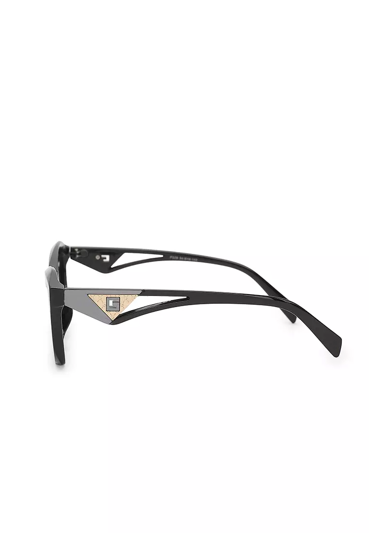 Unisex Polarized Cat-Eye Sunglasses (太陽眼鏡) - 黑色 / 灰色