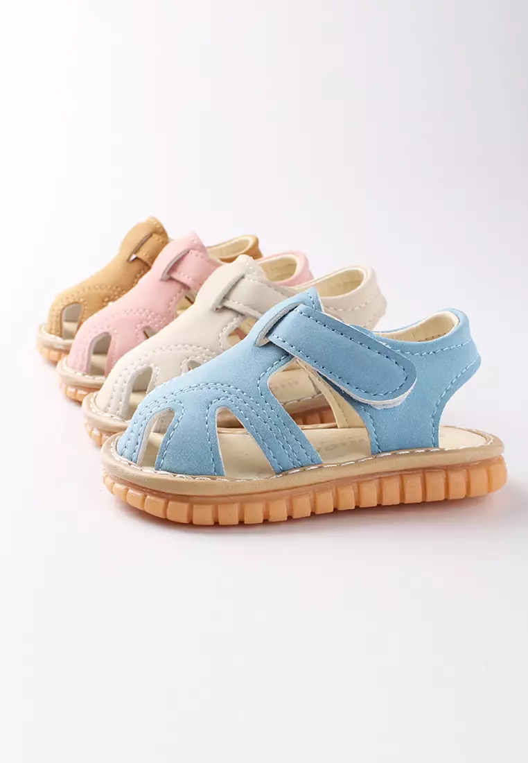 Sepatu Sandal Bayi Prewalker Anak Laki Laki dan Perempuan Bunyi Cit Cit Polos Import Venrz Biru