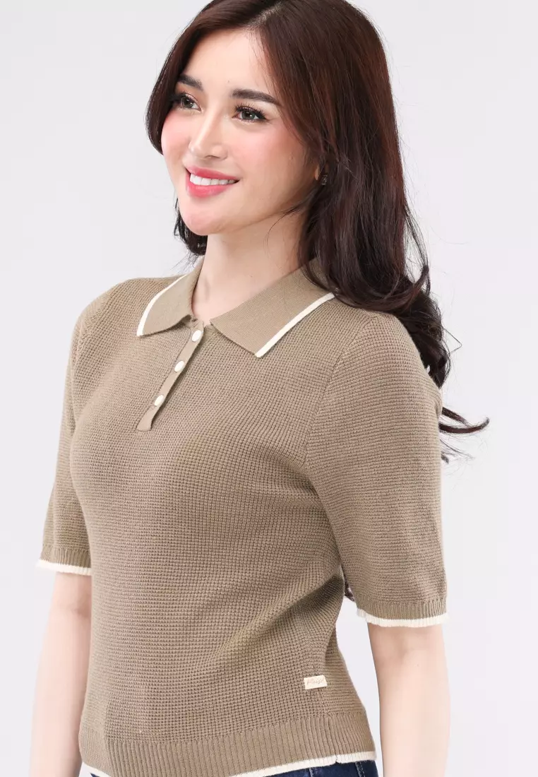 Knitted Short Sleeve Top