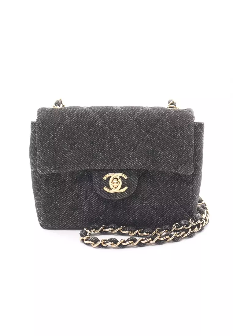 Buy Chanel Preloved Chanel mini matelasse chain shoulder bag denim
