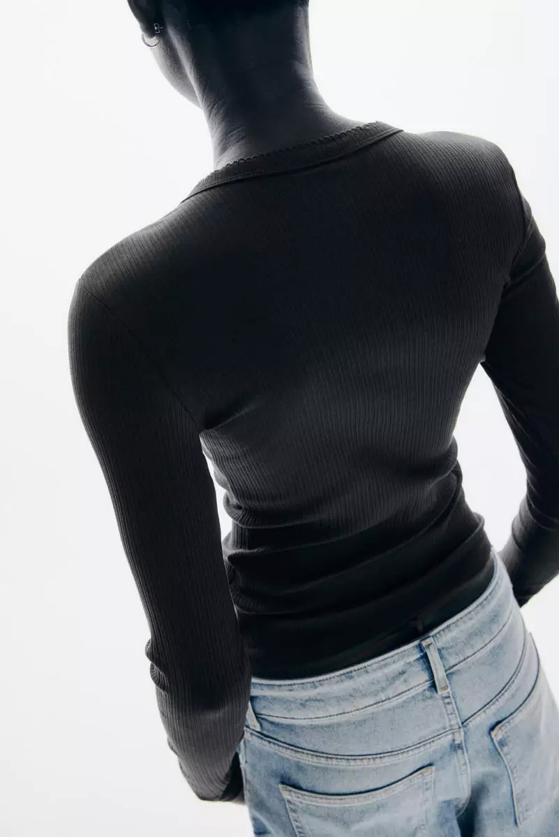 Ribbed henley top